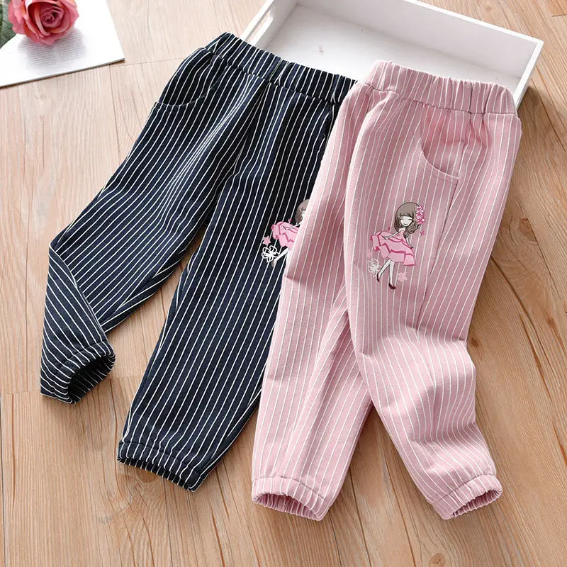 

Baby Girls Pants Cotton Spring Autumn Winter Kids Girls Pants Thermal Underwear Striped Long Trousers Children's Clothes Pants