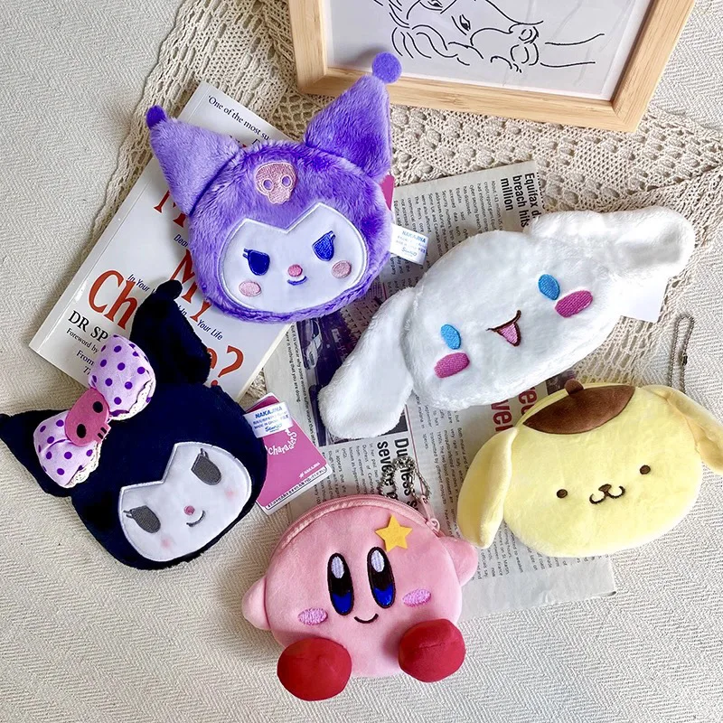 Фото Kawaii Cinnamoroll Sanrio плюшевая моя мелодия звезда Kirby Кошелек для монет плюшевый брелок