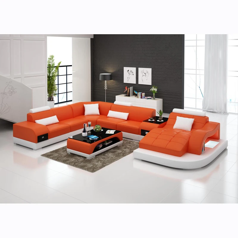 Современная мебель для гостиной диван из натуральной кожи 