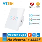 Умный настенный выключатель света Zigbee, 433RF, для Tuya, концентратора, Sonoff, Zigbee, моста SmartThings, домашний помощник через Zigbee2mqtt