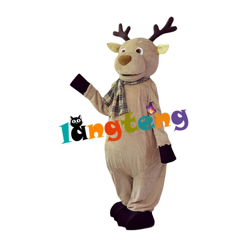 

N213 Deer Mascot Costume Adult Cosplay Christmas Cartoon For Holiday
