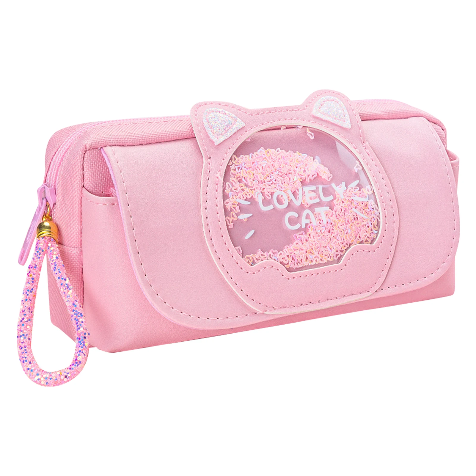 

Gift School Candy Color Large Capacity Multifunctional Pen Case Pouch For Girls Student Stationery Lovely Cat Pencil Bag