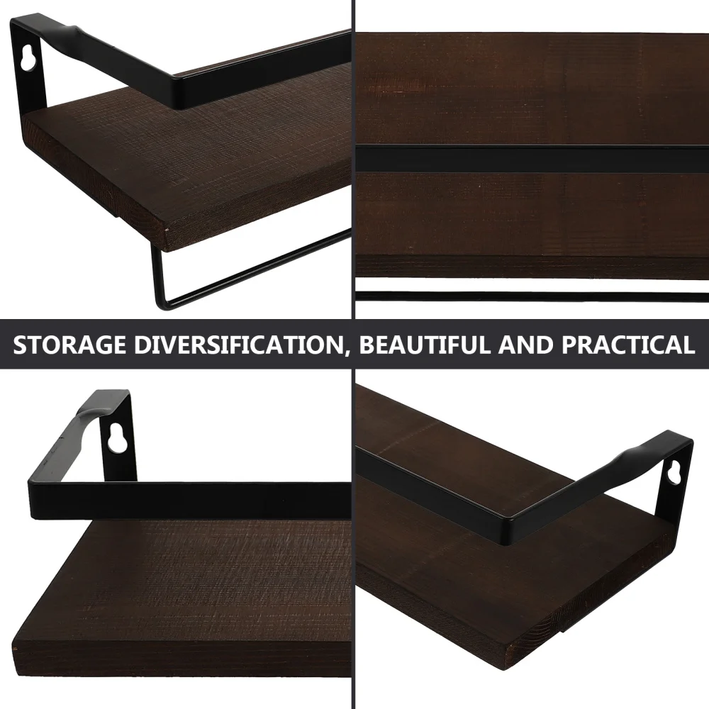 

1 Set of Bathroom Kitchen Practical Shelf Wall Hanging Stands Floating Racks