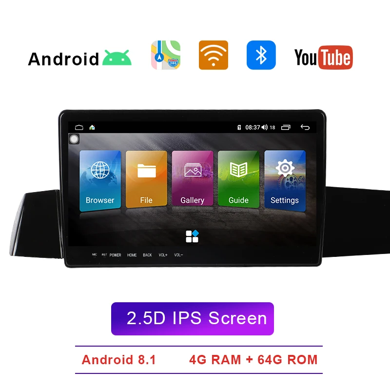 9 66 дюймовый Android 10 Автомобильный мультимедийный аудио HD видео GPS DVD