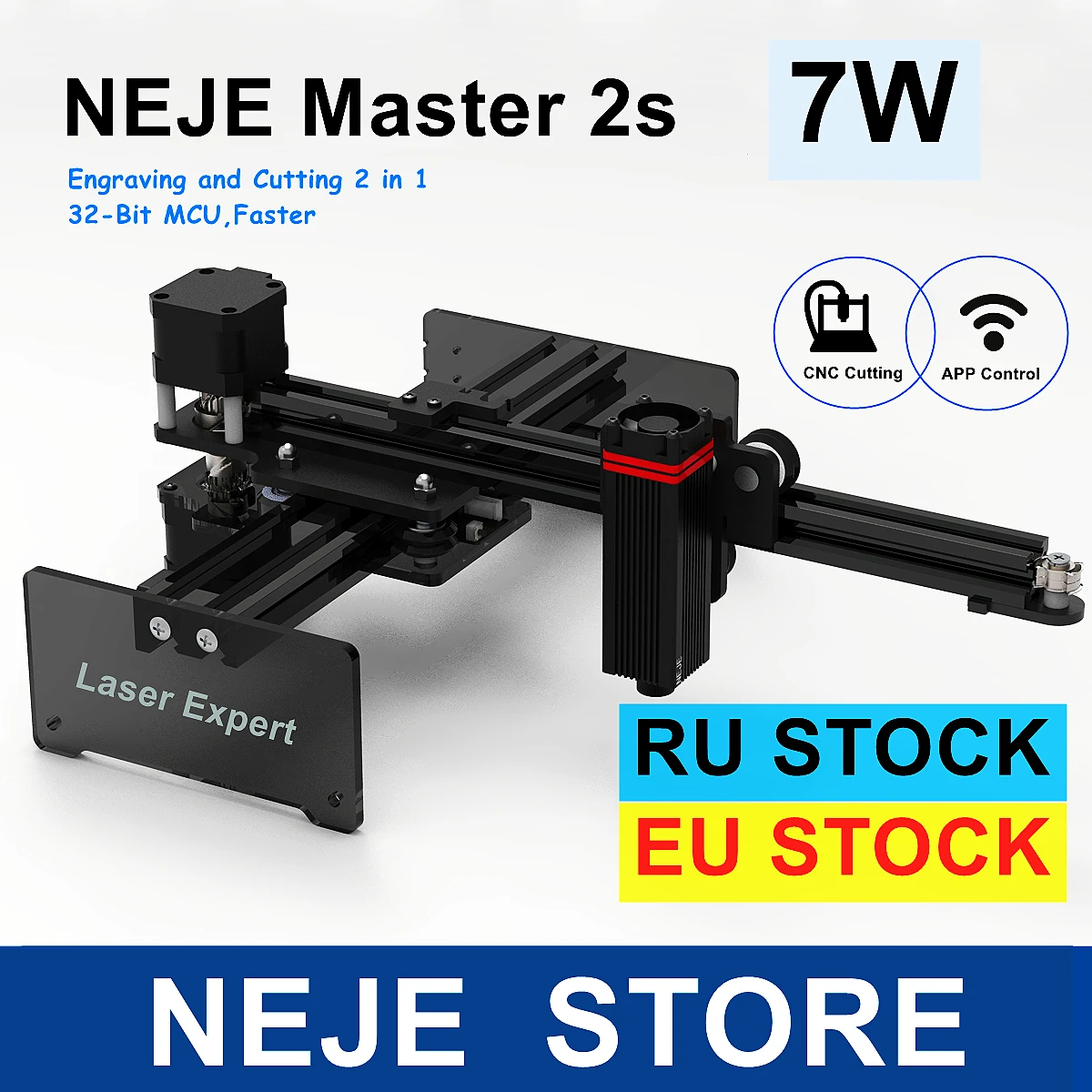 Лазерный гравер NEJE Master 2S 7 Вт с ЧПУ резак гравировальная машина беспроводным