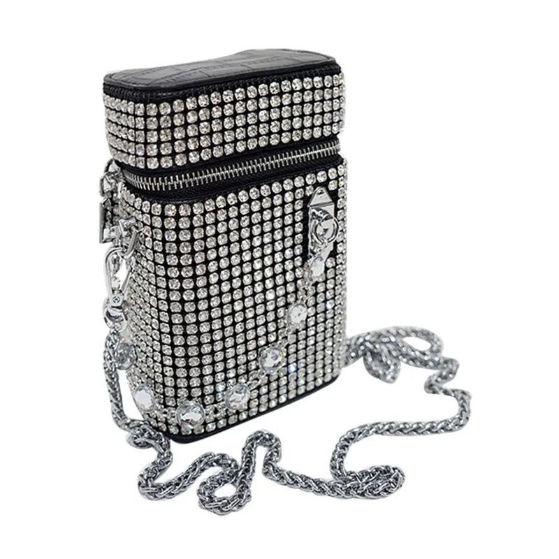 

Genuine Leather Women Cuboid Bag 2021 New Fashion Diamond Single Shoulder Bags Ladies Designer Purses and Handbags Monogram Cc