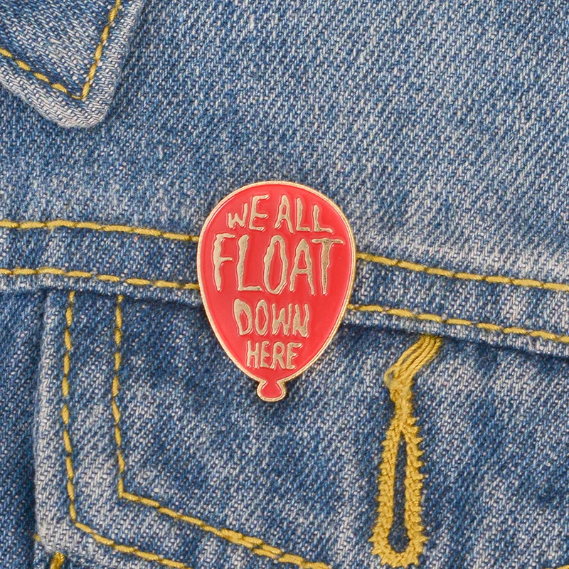 

Movie Jewelry Clown Red Balloon enamel pin It badge brooch Lapel pin for Denim Jeans shirt bag Gift for fans
