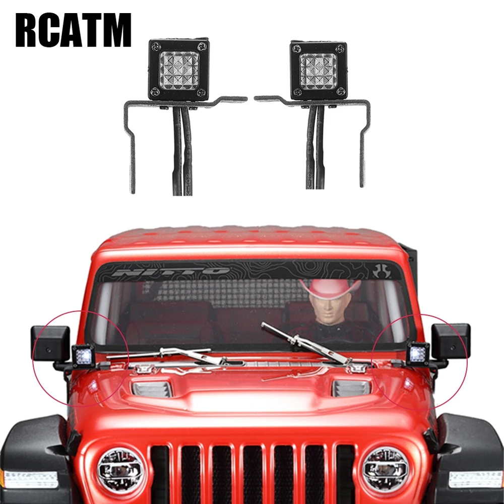 1 пара декоративные светодиодные фары для гусеничного автомобиля 1/10 RC SCX10 III Jeep TRX4