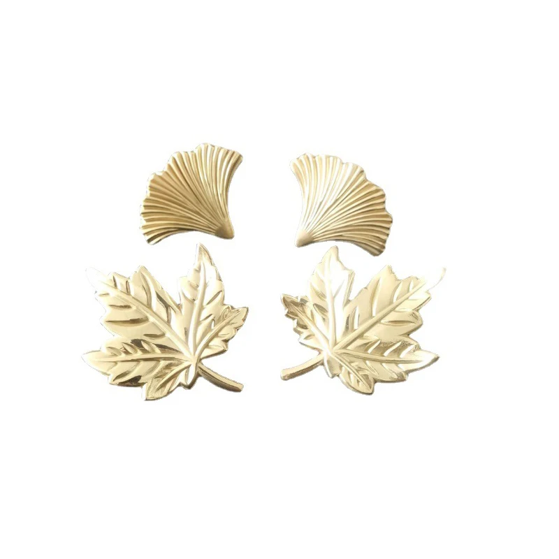 Ручка в форме листа гинкго из чистой меди для шкафов и ящиков ручки дверей комода