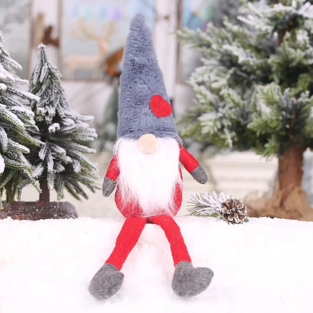 Рождественский плюшевый лес человек кукла с длинными ногами сидя Декор