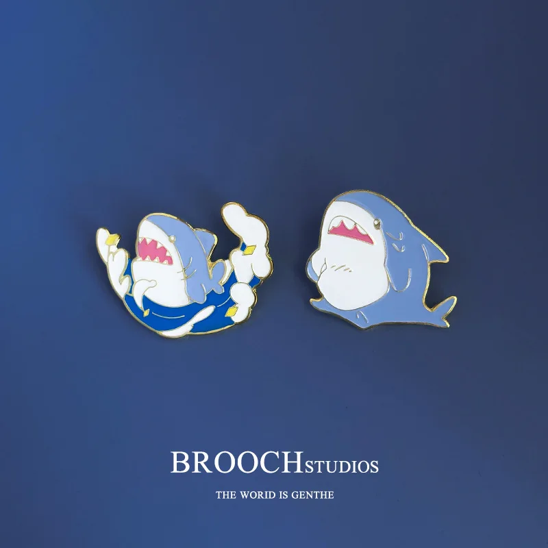 

Dear-you Creative Shark Brooch Cartoon Cute Couple Badge Bag Clothing Accessories Medal