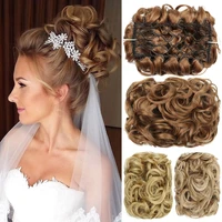 mydiva elastic comb clip in ponytail curly chignon synthetic hair pieces women updo cover hairpiece extension hair bun blonde