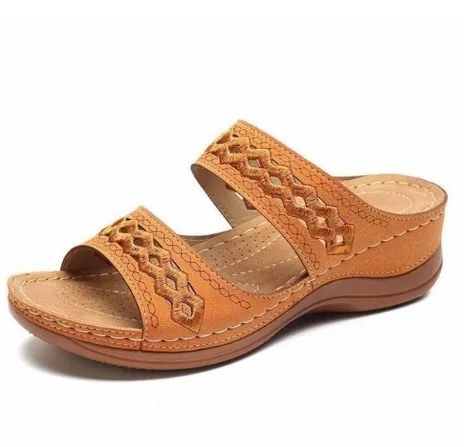 NEW brown 1 Puimentiua Летние женские сандалии 5 цветов шить сандалии женская повседневная обувь с открытым носком на платформе на танкетке шлепанцы пляжная обувь - Цвет: NEW brown 1