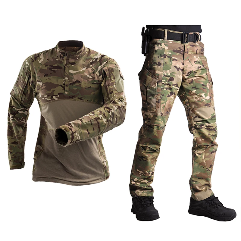 

Men's Military Uniform Tactical Jacket Sets Soft Shell Camouflage Hooded Jackets Plus Fleece Pants Outdoor Warm Military Clothes
