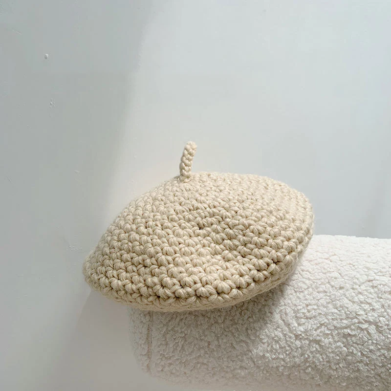 

2020 Hats For Women Winter New Beret Knitted Wool Beret Painter Hat Autumn Retro British Japanese Korean Version Bonnet Ffemme