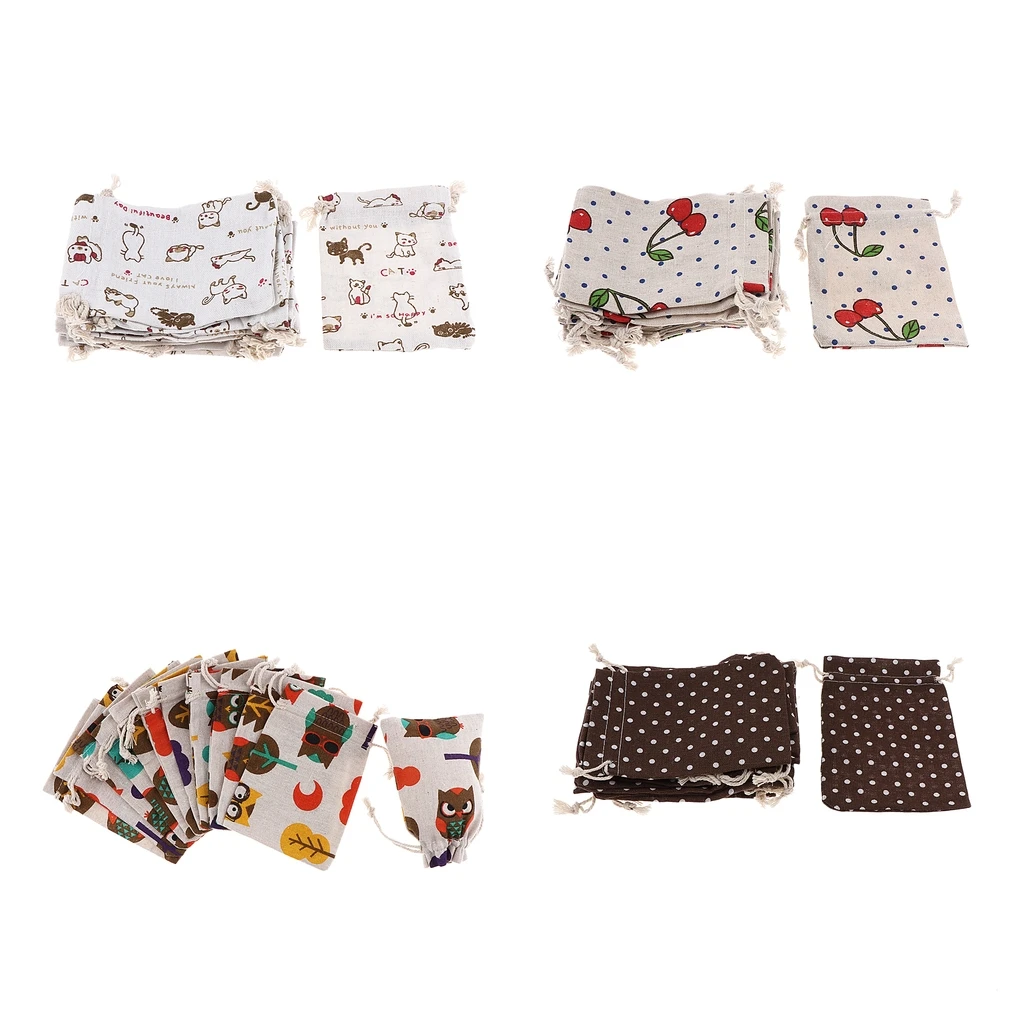 

12Pcs 5.51x3.94x0.12inch Natural Linens Bags Jute Gift Bags Jewelry Drawstring Pouches Wedding Party Christmas Favor Gift Bags