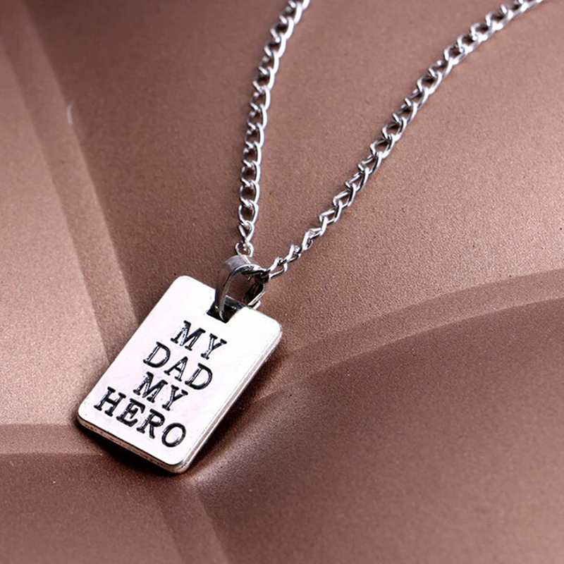 2019 New Modish Ornament Pendant Necklaces Commemorative For Father Square Shape Aluminium Alloy Jewelry Decoration Beautiful | Украшения и