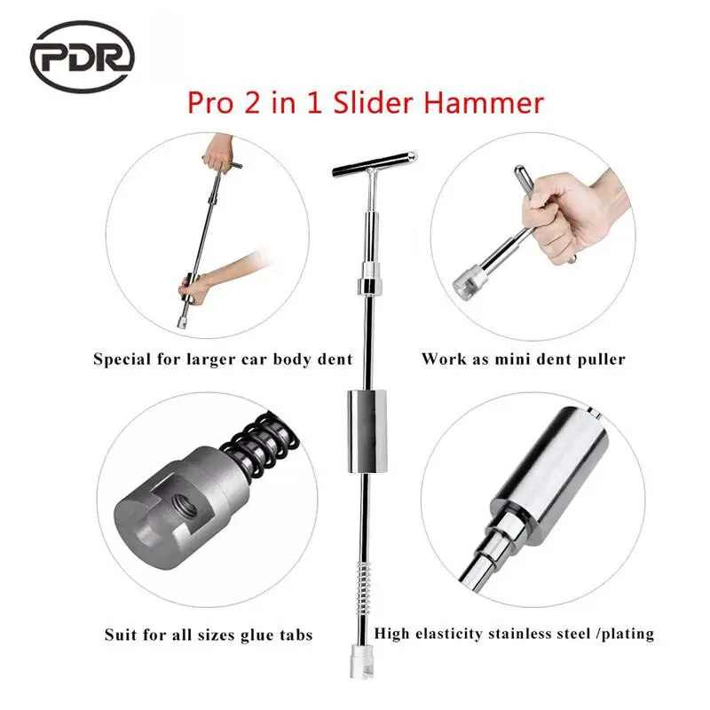 barato Fly5d Conjunto De Ferramentas Pdr Martelo Reverso Paintless Corpo Do Carro Dent Repair Tool Extrator Martelo Deslizante Cola Guias Ventosa Remover Dente