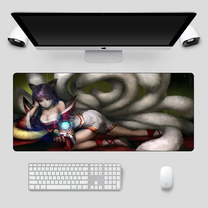 Большой игровой коврик для мыши Ahri Skins 70x30 см прочная резиновая компьютерная