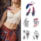 Винтажная временная татуировка, татуировки животных, перьев, птиц, акварельные татуировки для девочек и женщин