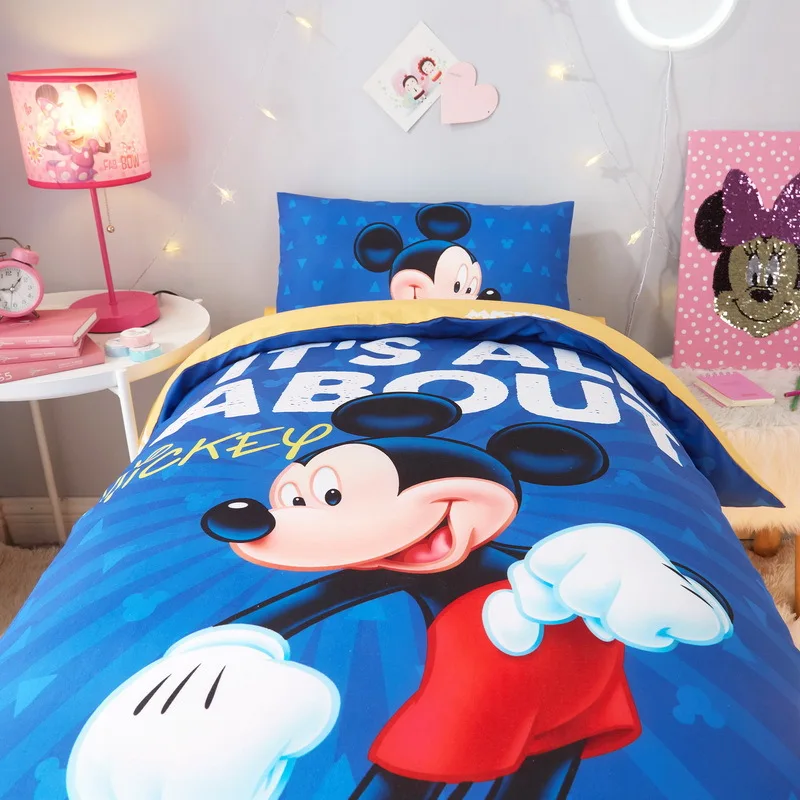 Disney Минни Маус детские наборы постельных принадлежностей Мягкая кроватка хлопок Микки Маус кровать набор пододеяльник наволочка, Чехол на подушку пододеяльник