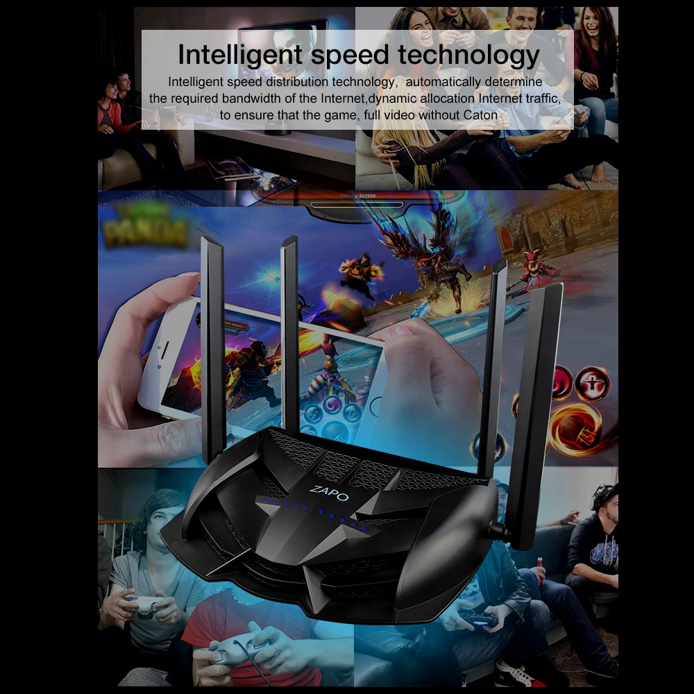 Z-1200 2.4G/5.8G Dual-frequency Wireless Game Router 1200M with 11AC Technology USB Port | Компьютеры и офис
