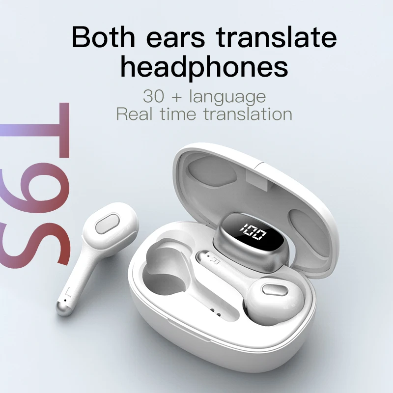 

Беспроводные наушники с поддержкой TWS, Bluetooth 5,0, 80 языков, с зарядным устройством