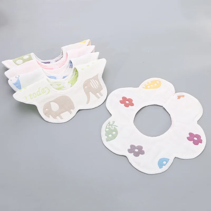 

Fashion 360 Degree Rotation Baby Bibs 6layers Gauze Muslin Infant Cute Kid Bibs Clothers Soft Newborn Saliva Towel Baby Stuff