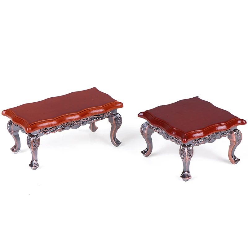 

DIY Alloy Miniature Furniture coffee tea Dining Tables For Mini Doll House Miniatures Furniture Toys Gifts For Children Adult