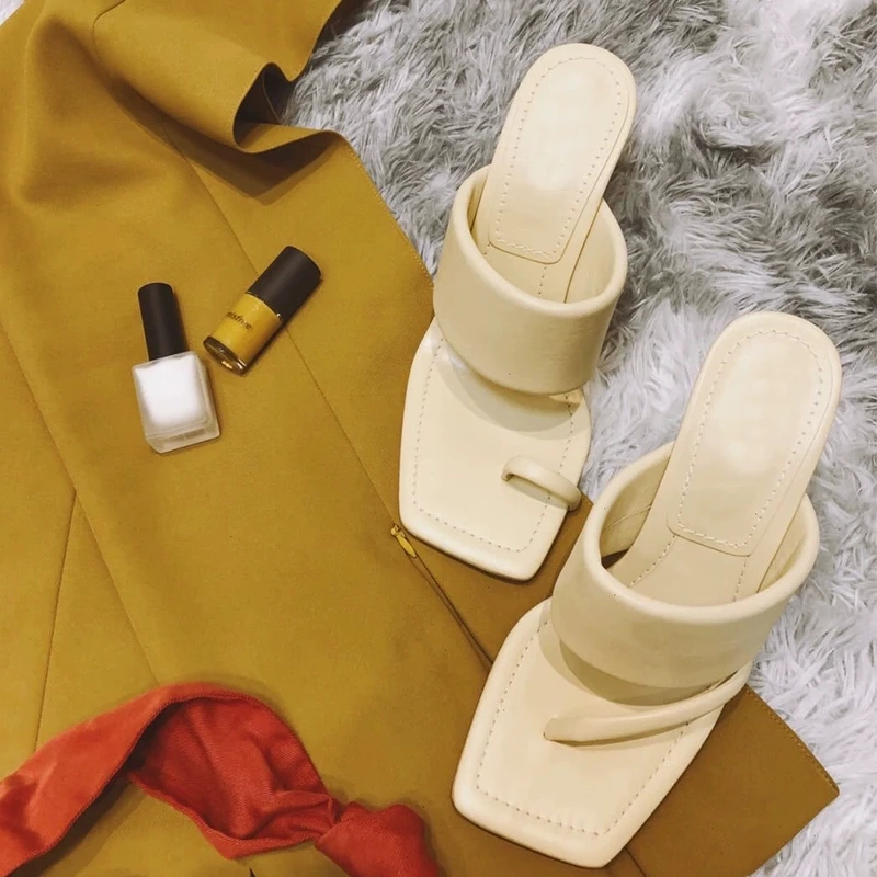 WEIBATE 2020 новые летние клип на высоком каблуке с открытым носком Шлепанцы Женская