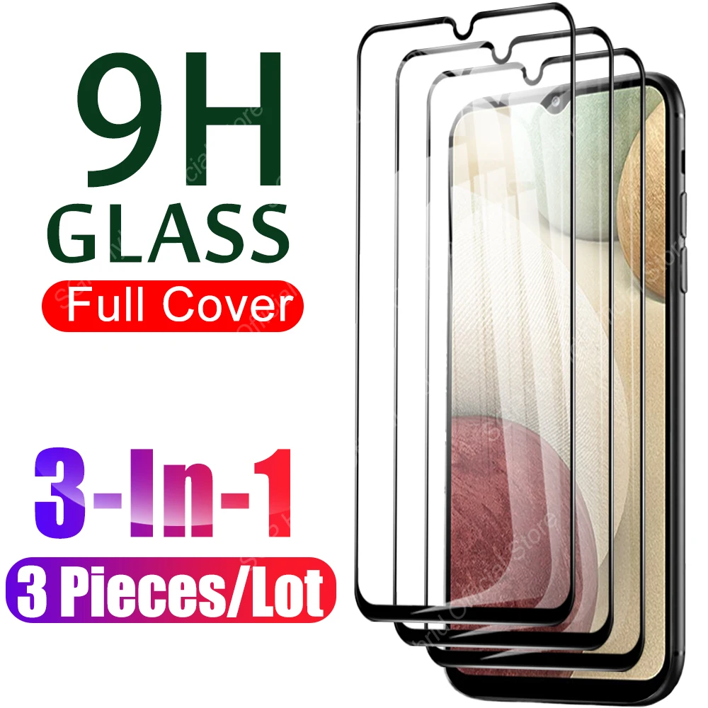 

3 Pcs Full Cover Tempered Glass For Samsung Galaxy A12 A10 A10e A10s A11 M10 M11 M12 Protective Glas On 12 Screen Protector Film