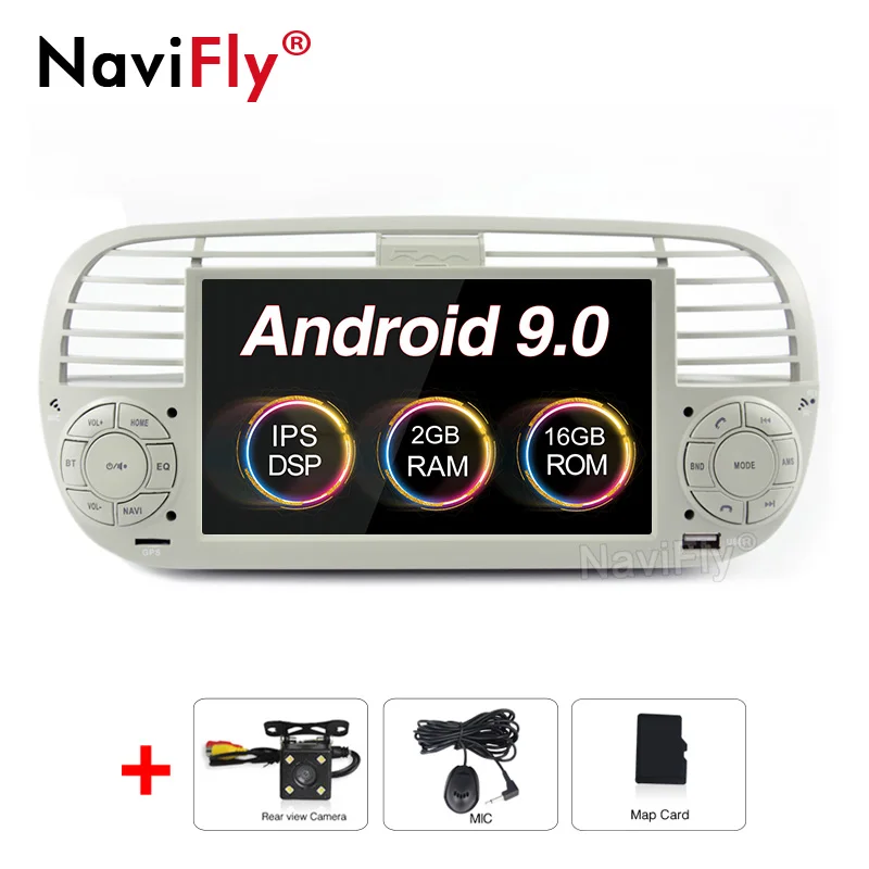 Ips DSP Android 9,0 Автомобильный dvd Радио Аудио мультимедийный плеер для Fiat 500 2007- gps навигация wifi 4G RDS BT SD - Цвет: 9.0 IPS DSP Camera