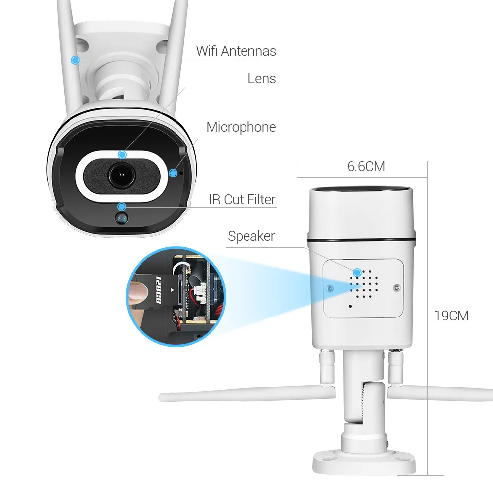 IP-камера Tuya уличная Водонепроницаемая с поддержкой Wi-Fi 2 Мп 1920P | Безопасность и