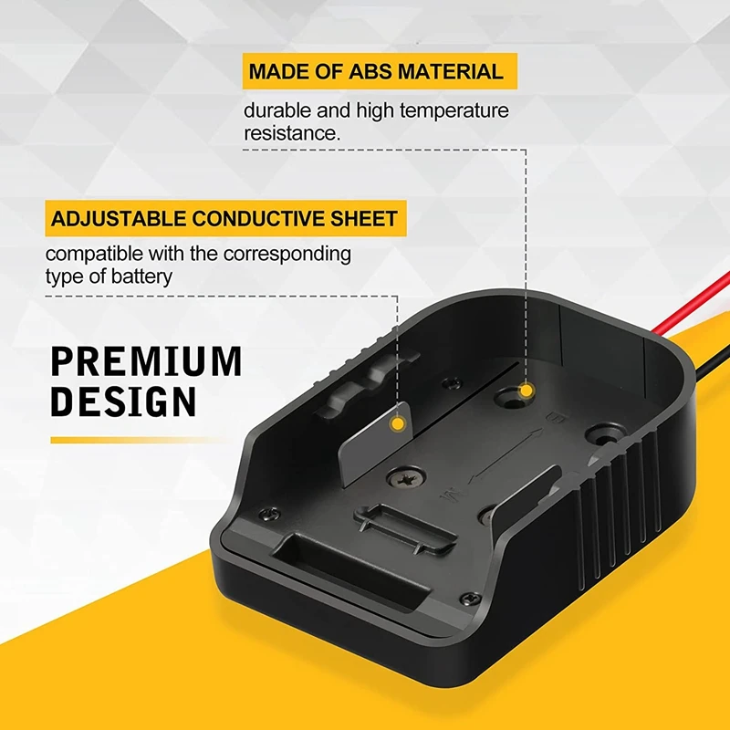 2 Packs Battery Adapter for Makita 18V Battery Power Mount Connector Adapter Dock Holder with 14 Awg Wires
