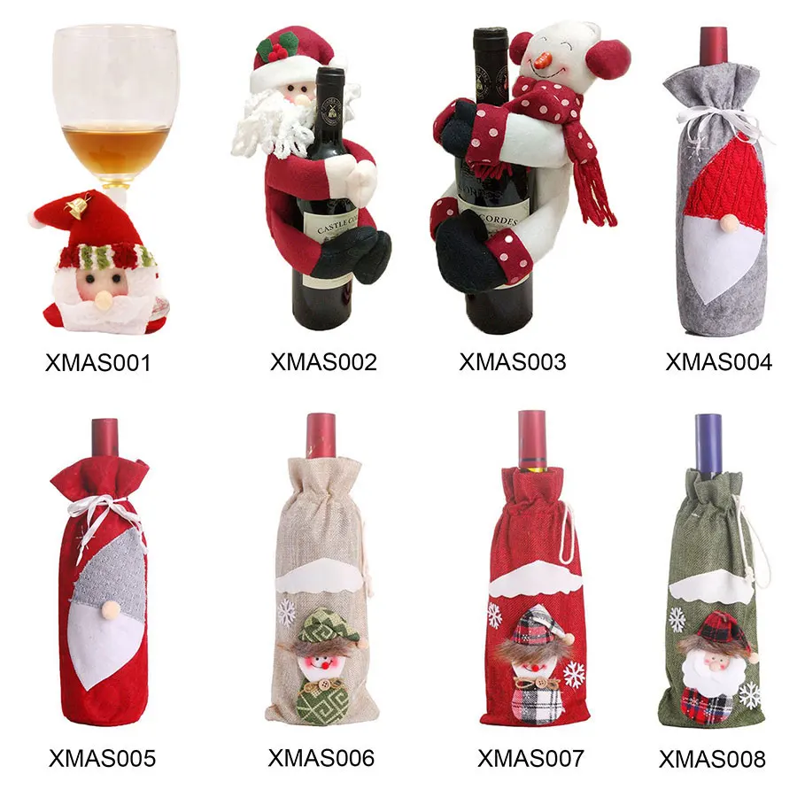 Чехол для винной бутылки подарочные пакеты конфет декоративные чулки с Санта