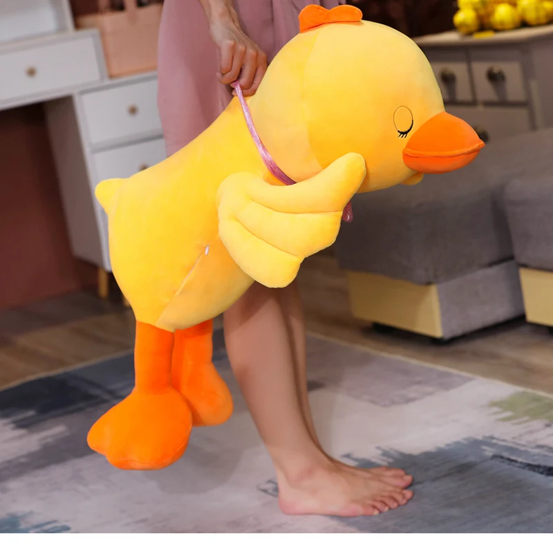 

50-80cm Cute Lying Yellow Duck Plush Toys for Children Stuffed Animal Doll Soft Nap Pillow Sofa Cushion Christmas Gift for Kids