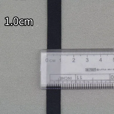 1cm black 10 метров Meetee многоцветная эластичная тесьма лента бинт эластичный пояс для DIY шитье нижнее белье сумки аксессуары для одежды - Цвет: 1cm black