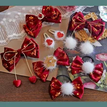 Accessoires pour cheveux d'enfants, pour noël et nouvel an, nœud en velours fin, BB Clip, corde de tête de princesse, 2020  (1)