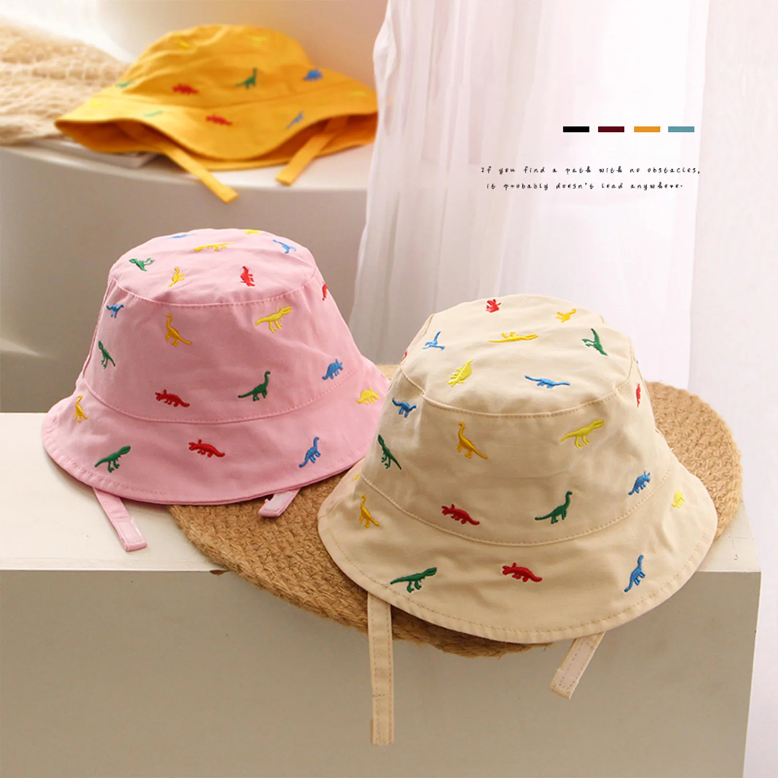 

Детская Панама Pudcoco с вышивкой в виде динозавра, Солнцезащитная шляпа с широкими полями для рыбалки, Детская летняя кепка