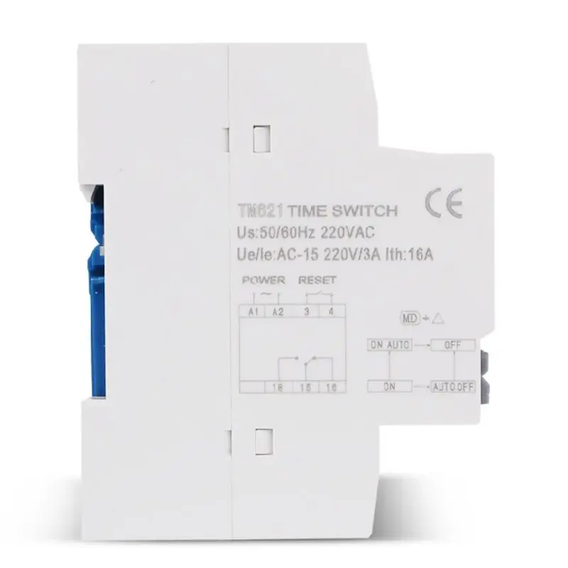 Программируемый таймер TM621 220 В с ЖК-дисплеем обратный отсчет 16 On Off DIN Rail релейный