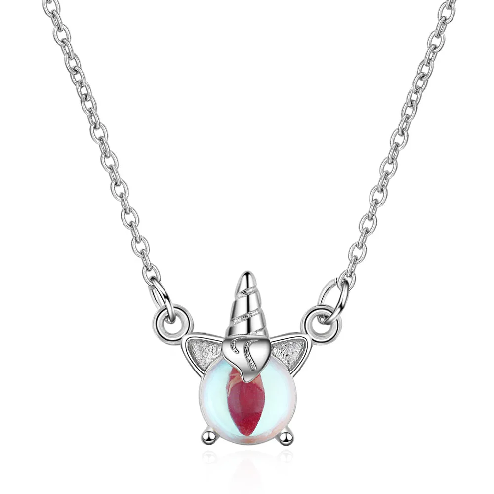 

WANGAIYAO cute ins niche fantasy unicorn necklace female net red short clavicle chain tide