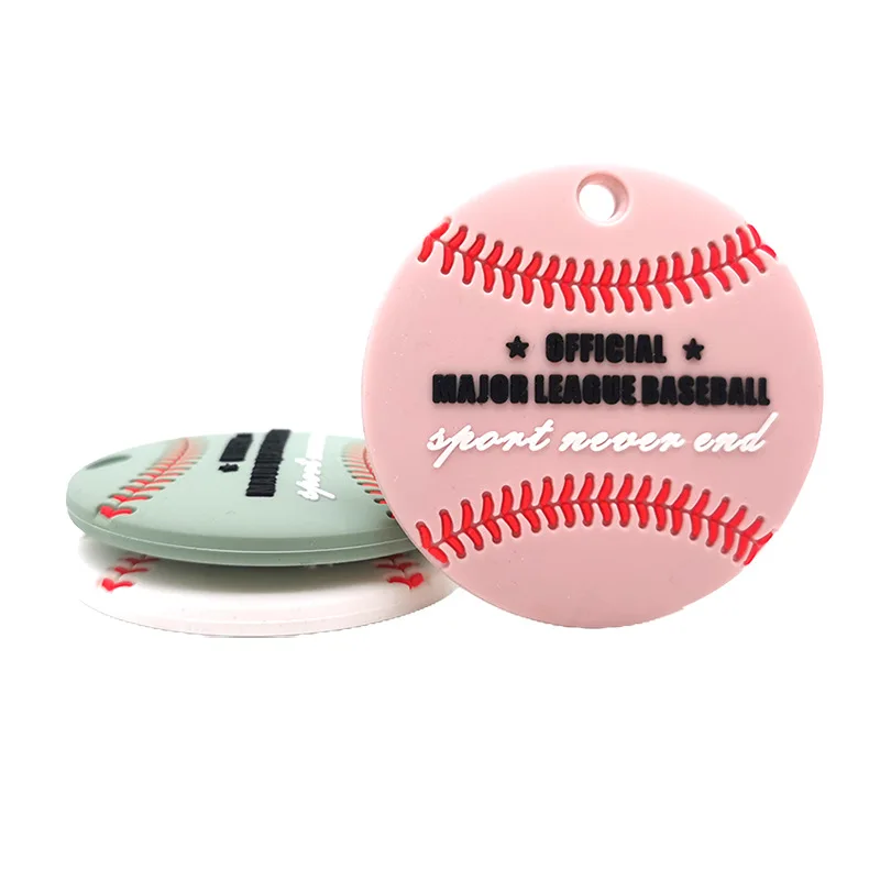 

Baseball Silicone Teether Baby Teething Pacifier Chain Pendant Newborn Shower Gift BPA Free Food Grade
