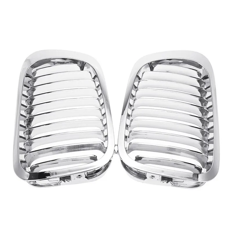 

1 Pair ABS Silver Front Kidney Grilles Grill Cover Racing Grilles Car Accessories for BMW 3 Series E46 Coupe Cabrio M3 1998-2002