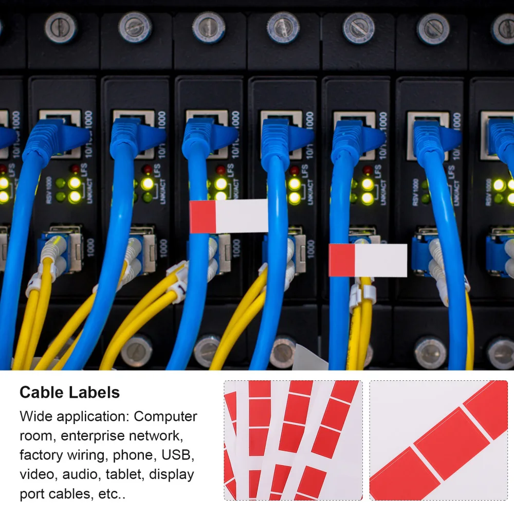 

5pcs Self-Adhesive Cable Labels Tear Resistant Flexible Cable Labels Stickers