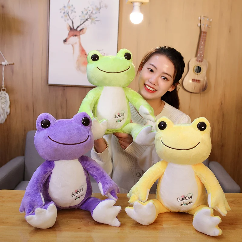 

53cm Cute Frog Plush Toy Colorful Cartoon Plush Smile Frog Pillow Stuffed Soft Dolls Children Baby Nice Birthday Xmas Gift