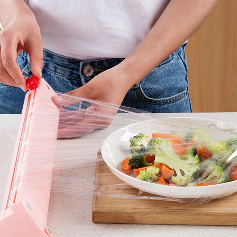 

Kitchen Food Cling Film Cutter Cutting Box Cling Film Packaging Machine Kitchen Film Cutter Storage Rack Plastic Wrap Dispensers