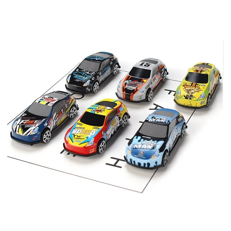 

6Pcs Set Toy Racing Car Alloy Iron Shell Taxi Model Inertia Sliding Rail Car Mini Small Gift Toys for Children Boys