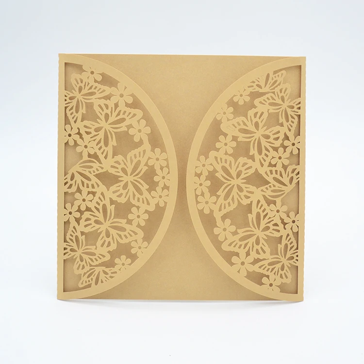 Elegant purple laser cut butterfly princess party wedding card invitations | Дом и сад