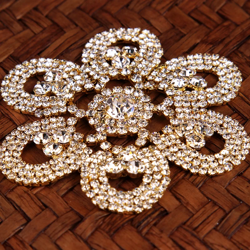 Аппликация Стразы с цветами и кристаллами для свадебного платья шляп сумок