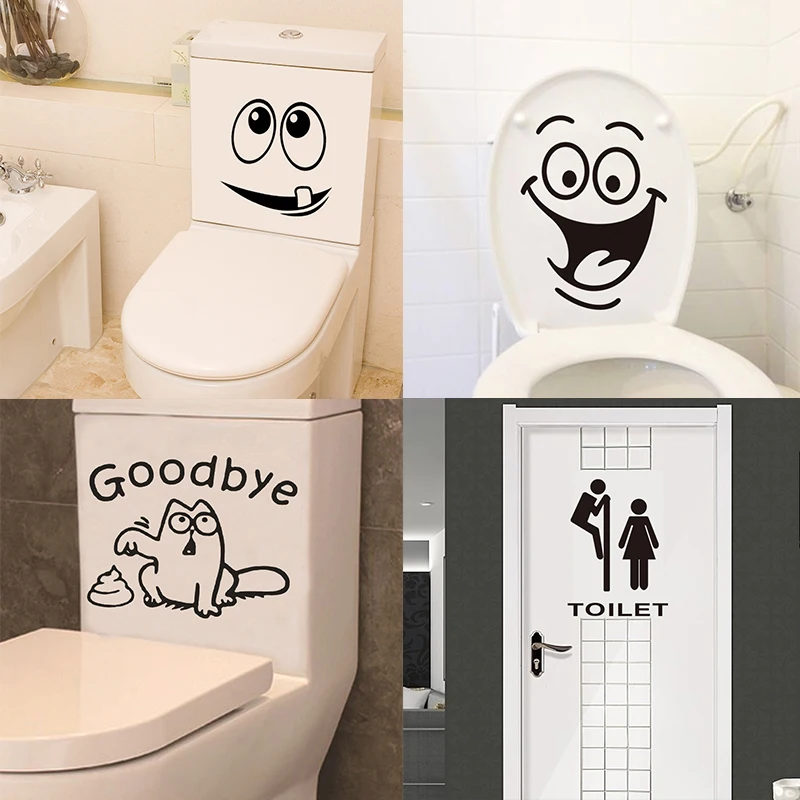 

Креативные пластиковые настенные Стикеры, забавные наклейки для ванной и туалета, домашние украшения для ванной комнаты, наклейки, декорат...